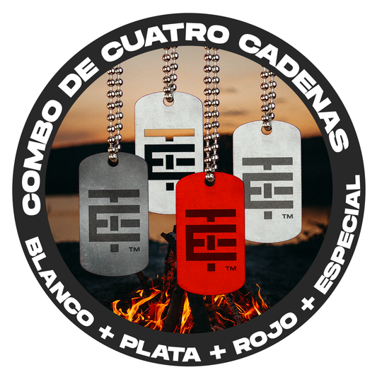 Paquete 4 Cadenas Blanca + Roja + Plateada + Plateada Especial (Temach)